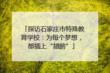 探访石家庄市特殊教育学校：为每个梦想，都插上“翅膀”